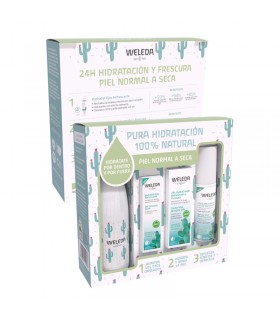 Weleda hydragel ojos 10 ml + hydracream 24h 30 ml + hydramist bruma facial Hidratante 100 ml