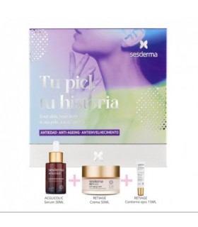 SESDERMA ACGLICOLIC SERUM 30 ML + RETI-AGE CREMA ANTI-EDAD 50 ML + RETI-AGE CONTORNO DE OJOS 15 ML