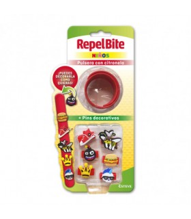 Repel Bite Niños Pulsera con Citronela Customizable (Roja)