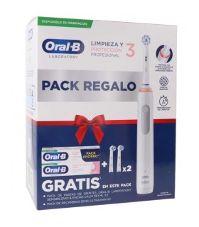 Oral B Cepillo Dental Eléctrico 3 + Pasta Dental 100ML X2 + 2 Recambios Sensi Ultrathin