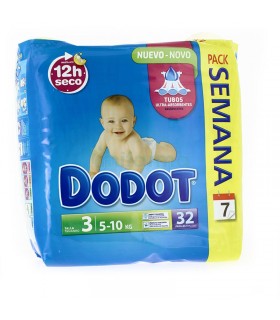 Pañal Infantil Dodot T- 3 04-10 KG 32 Unds