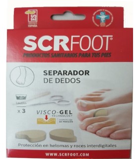 SCR Foot Separador De Dedos 3 Und Talla S + 3 Und Talla L