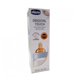 Chicco Original Touch Biberon Cacuho Azul 4M+ Flujo Ajustable 330 ml