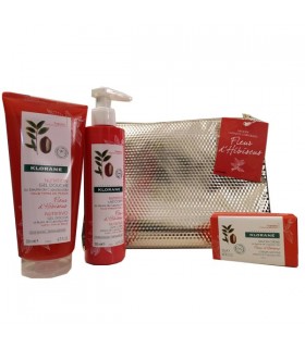 Klorane Neceser Flor D´Hibiscus Gel De Ducha 200 Ml + Leche Corporal 200 Ml + Jabon Crema 100 G